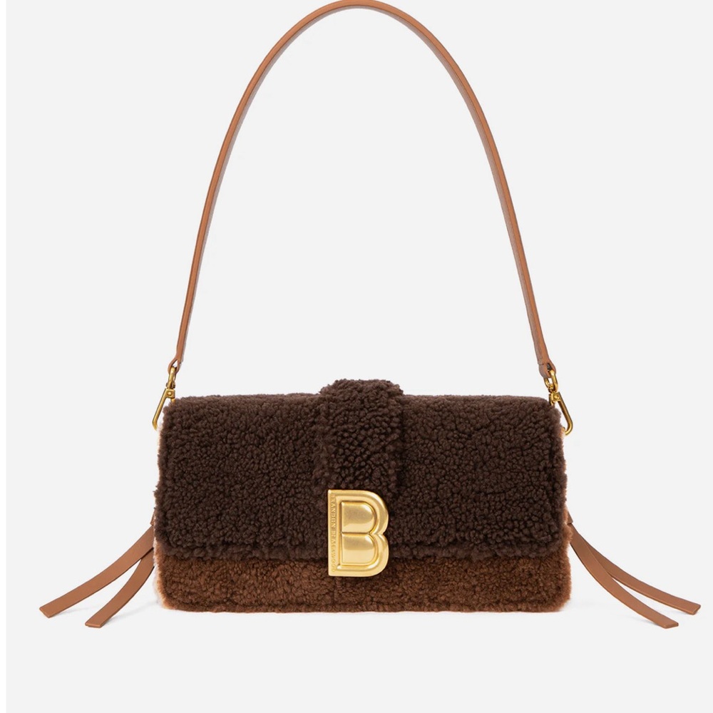 NWT Brandon Blackwood Nia Bag - Multi Brown Shearling
